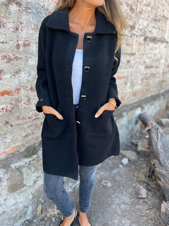 Manteau Long Femme Ajusté en Laine 1