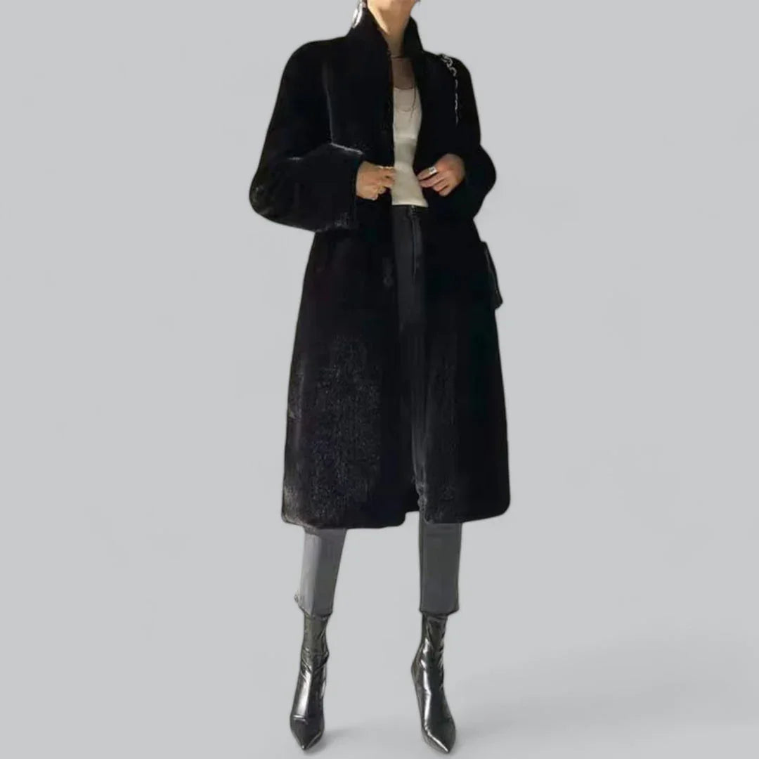 Manteau Long Femme Chic en Fausse Fourrure 1