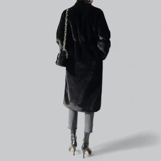 Manteau Long Femme Chic en Fausse Fourrure 4