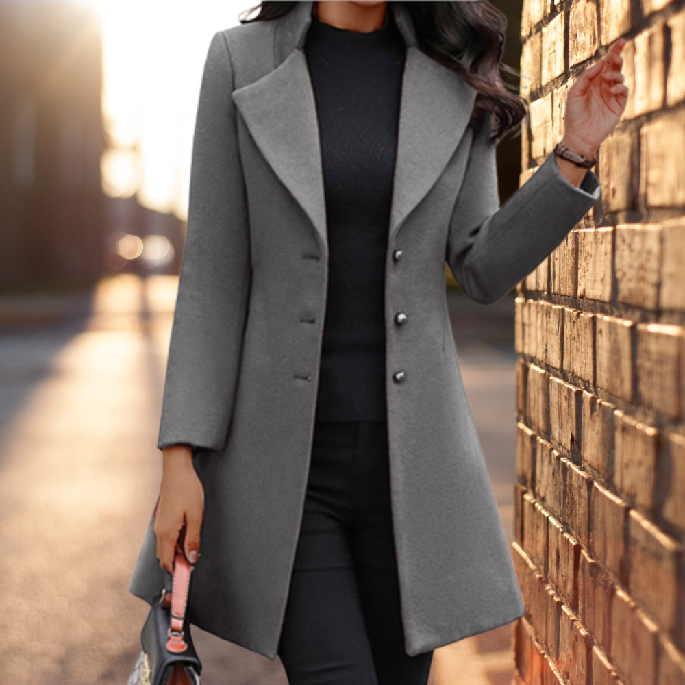 Manteau Long Femme Hiver Coupe Ajustée en Laine 2