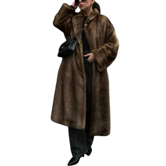 Manteau Long Femme en Fausse Fourrure 0