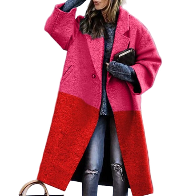 Manteau Long Femme en Laine Mélangée Oversized 0