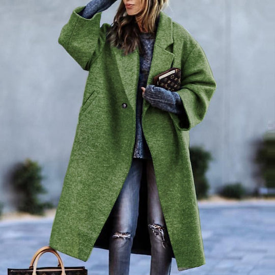 Manteau Long Femme en Laine Mélangée Oversized 1