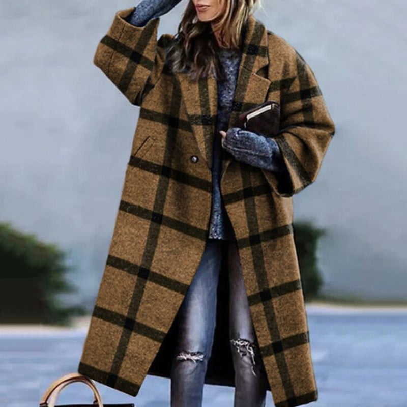 Manteau Long Femme en Laine Mélangée Oversized 4