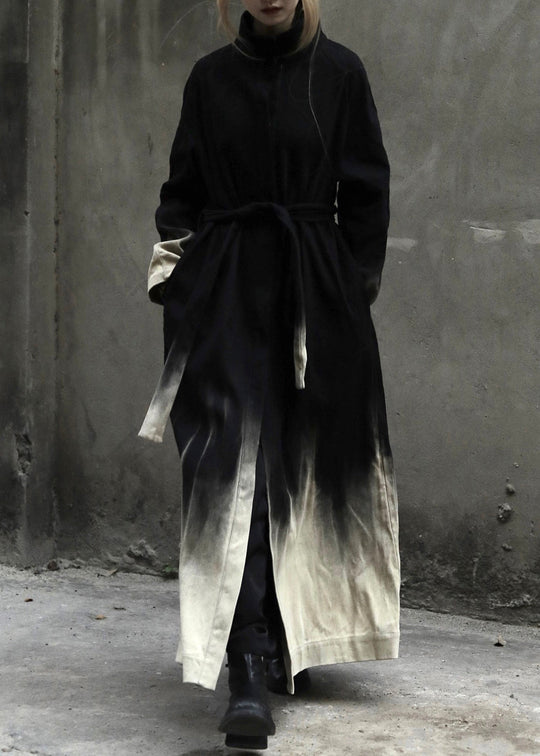 Manteau Long en Denim à Manches Longues avec Poches 1