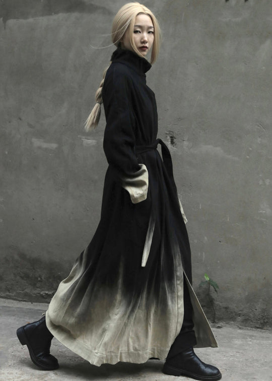 Manteau Long en Denim à Manches Longues avec Poches 2