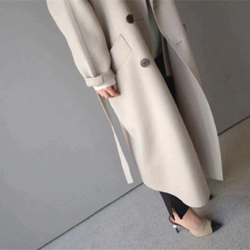 Manteau Long en Laine pour Femmes Élégant 1