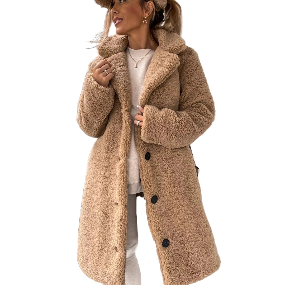 Manteau Long en Teddy pour Femmes - Coupe Oversize 0