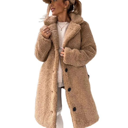 Manteau Long en Teddy pour Femmes - Coupe Oversize 0