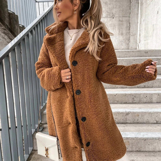 Manteau Long en Teddy pour Femmes - Coupe Oversize 1