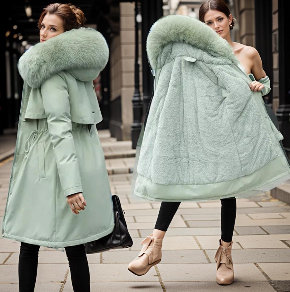 Manteau Matelassé Femme à Capuche en Fourrure Synthétique 3