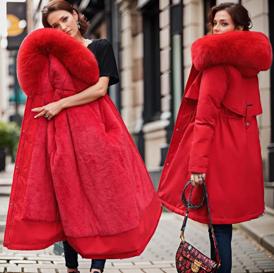Manteau Matelassé Femme à Capuche en Fourrure Synthétique 4