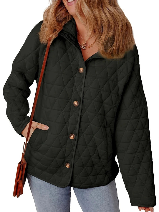 Manteau Matelassé Femme en Coton à Boutons - Coupe Oversize 0