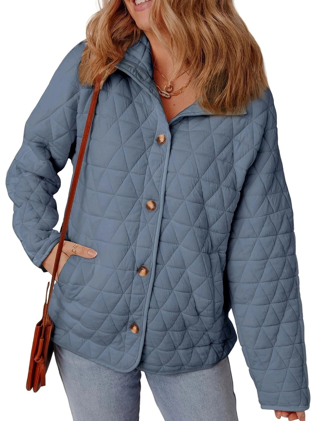 Manteau Matelassé Femme en Coton à Boutons - Coupe Oversize 2