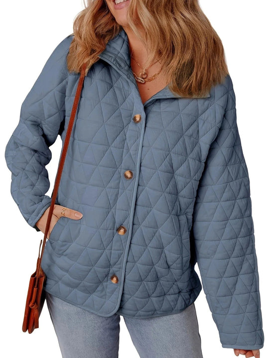 Manteau Matelassé Femme en Coton à Boutons - Coupe Oversize 2