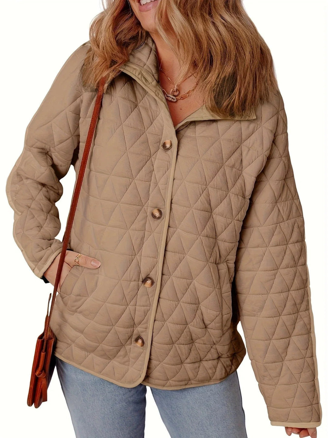 Manteau Matelassé Femme en Coton à Boutons - Coupe Oversize 3