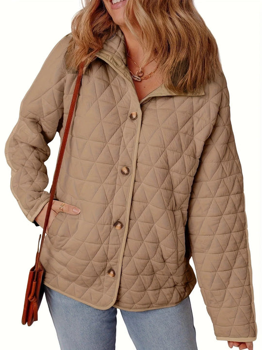 Manteau Matelassé Femme en Coton à Boutons - Coupe Oversize 3