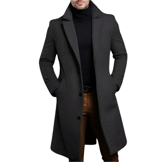 Manteau Mi-Long pour Hommes Chic 8