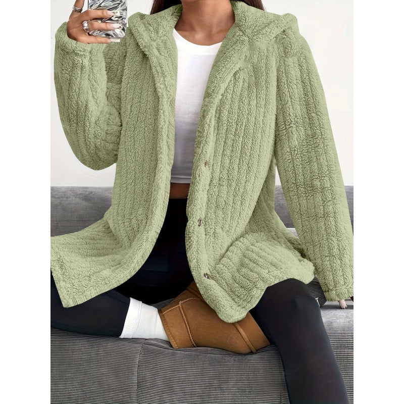 Manteau Oversized pour Femmes avec Texture Ribbed et Capuche 3