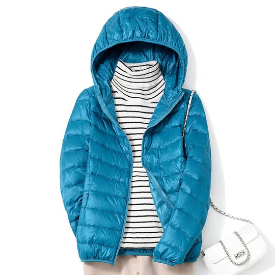 Manteau Puffer Court Femme Ultraléger Packable 16