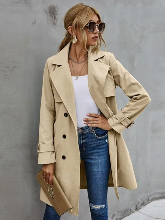 Manteau Trench Femme Classique à Double Boutonnage 1