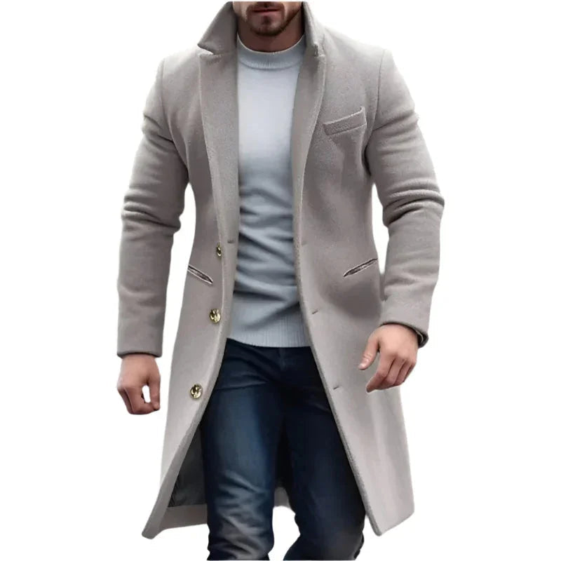 Manteau Trench Long pour Hommes Classique 0