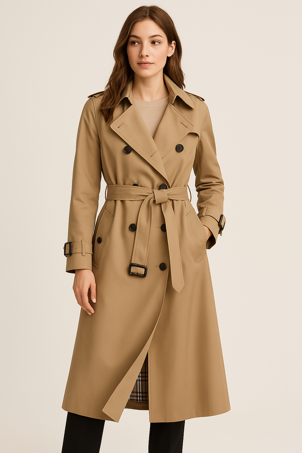 Manteau Trench pour Femmes à Double Boutonnage 2