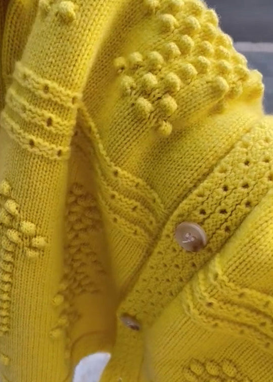 Manteau d'Automne Jaune à Col Rond 2