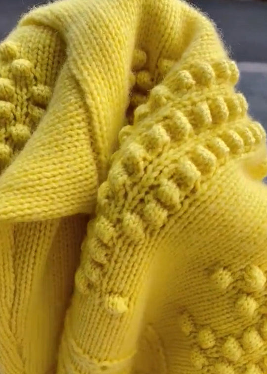 Manteau d'Automne Jaune à Col Rond 4