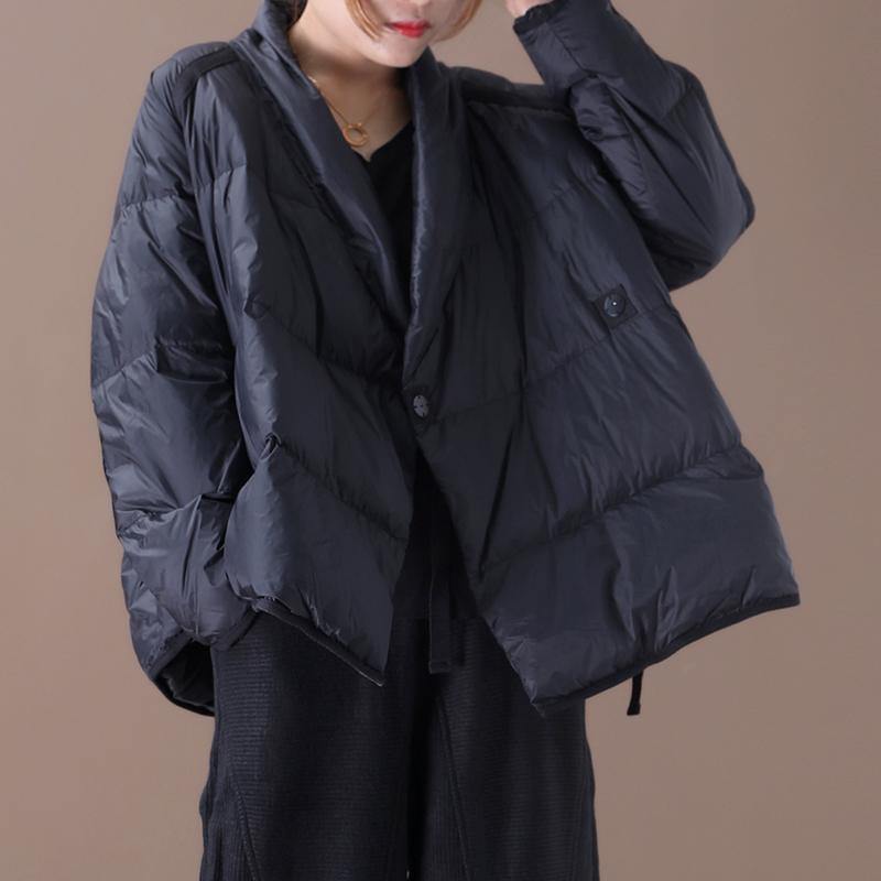 Manteau d'Hiver Oversize Noir à Col Montant 2