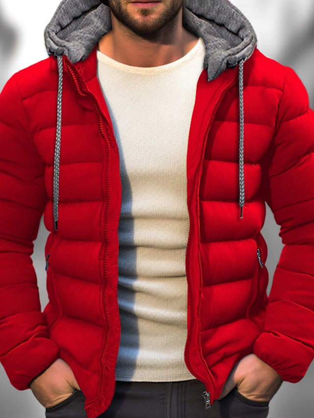 Manteau d'hiver léger pour homme avec capuche zippée 4