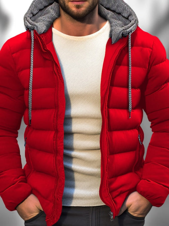 Manteau d'hiver léger pour homme avec capuche zippée 4