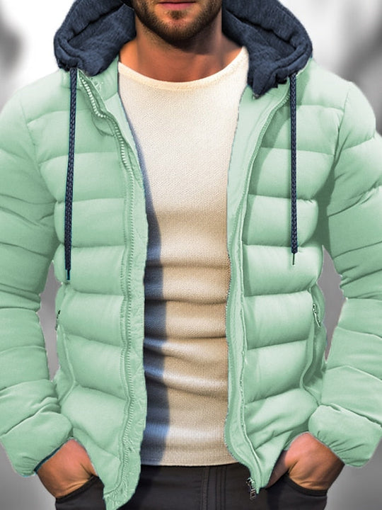 Manteau d'hiver léger pour homme avec capuche zippée 6