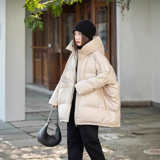 Manteau d'hiver pour femmes avec capuche et cordon de serrage 11