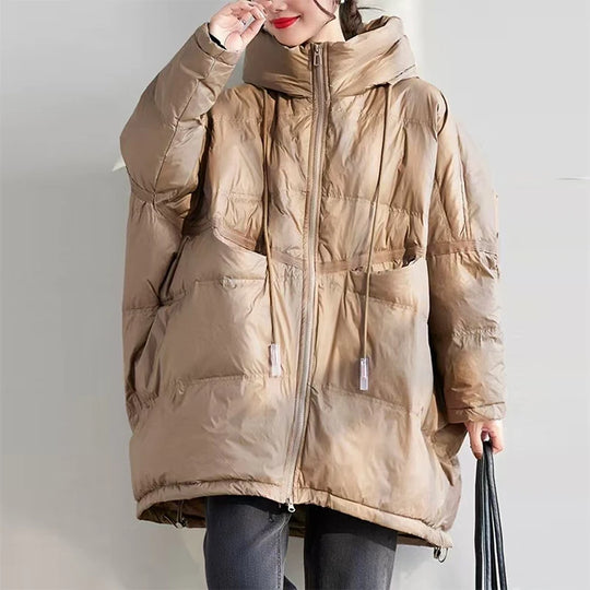 Manteau d'hiver pour femmes avec capuche et cordon de serrage 12