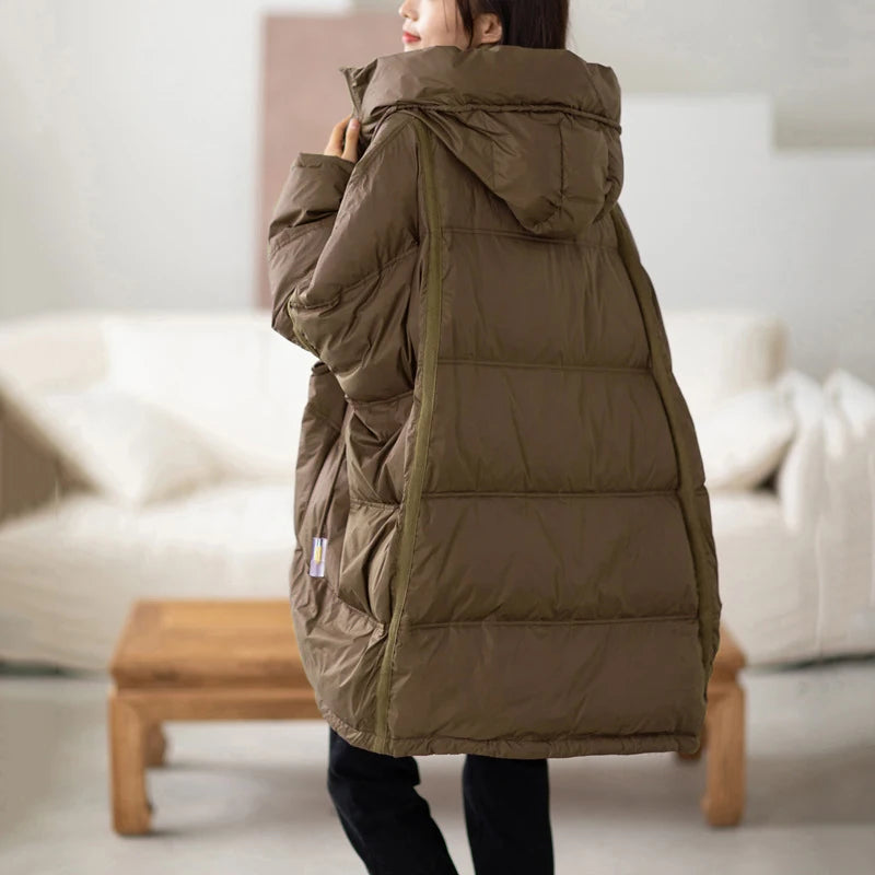Manteau d'hiver pour femmes avec capuche et cordon de serrage 4