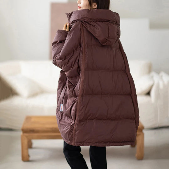 Manteau d'hiver pour femmes avec capuche et cordon de serrage 5
