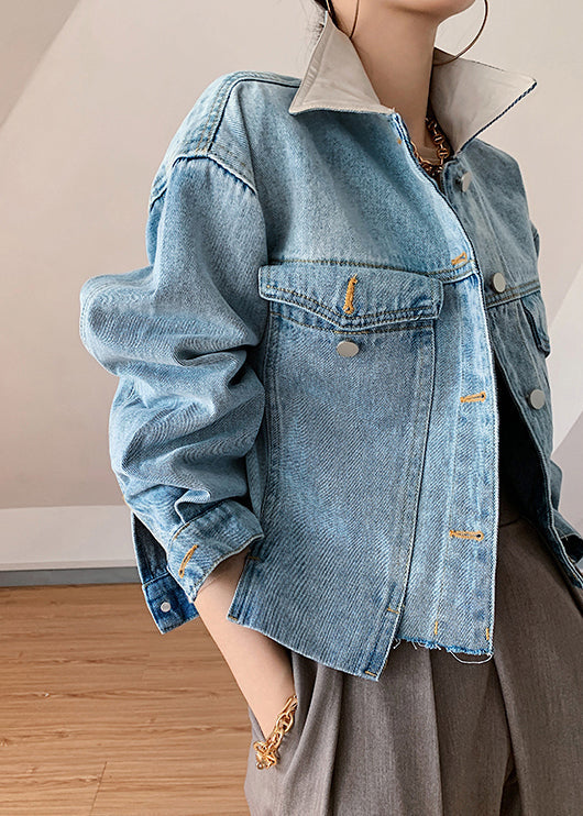 Manteau en Denim Patchwork pour Femme 1