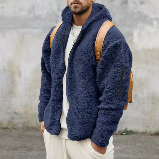Manteau en Fleece pour Hommes à Capuche et Coupe Oversize 1