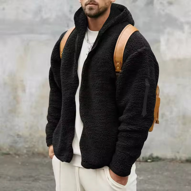 Manteau en Fleece pour Hommes à Capuche et Coupe Oversize 2