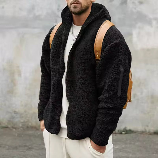 Manteau en Fleece pour Hommes à Capuche et Coupe Oversize 2