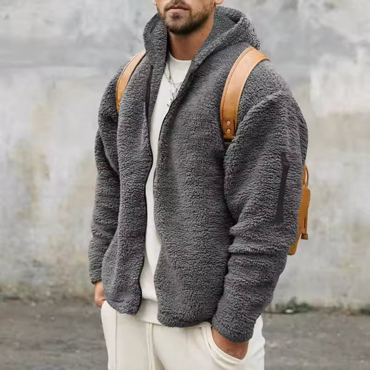 Manteau en Fleece pour Hommes à Capuche et Coupe Oversize 3