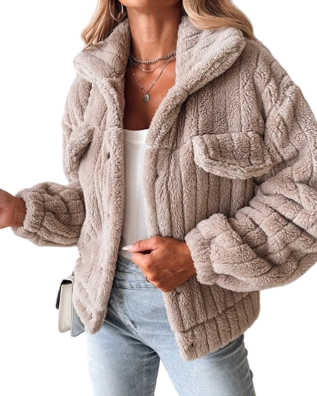 Manteau en Teddy pour Femmes - Coupe Oversized 0