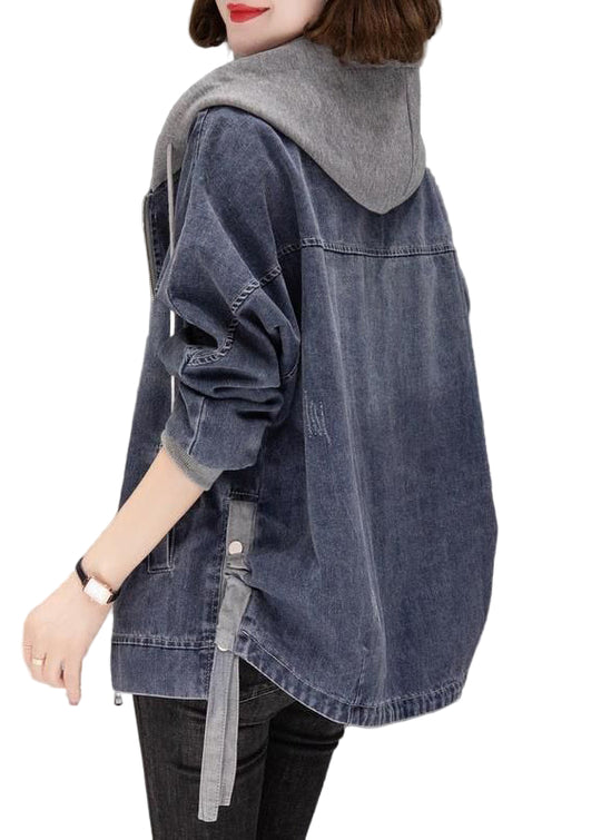 Manteau en denim à capuche vintage 0