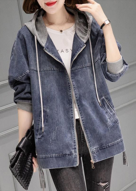 Manteau en denim à capuche vintage 1
