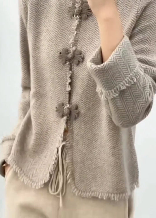 Manteau en tricot à col montant pour femmes 2