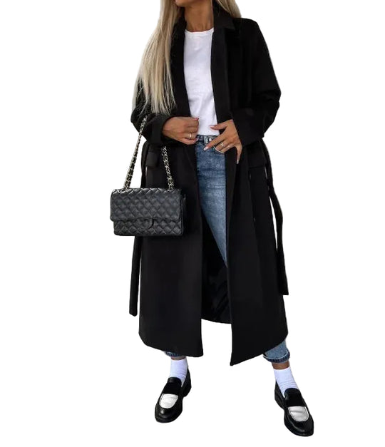Manteau réversible en laine pour femme, style intemporel 0