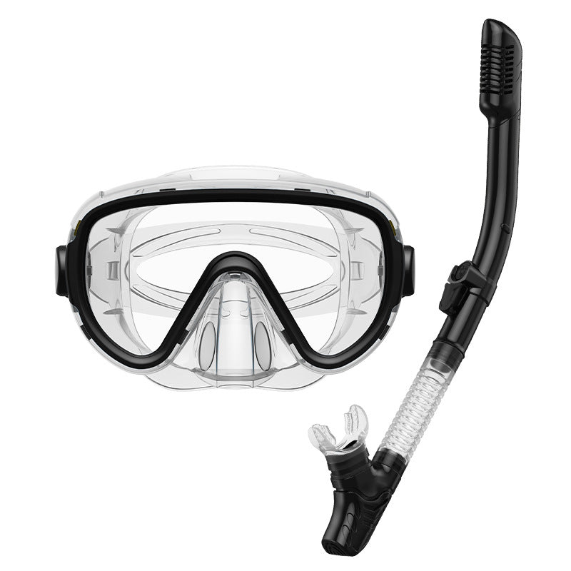 Masque de plongée avec tube respiratoire flexible et vision claire 2