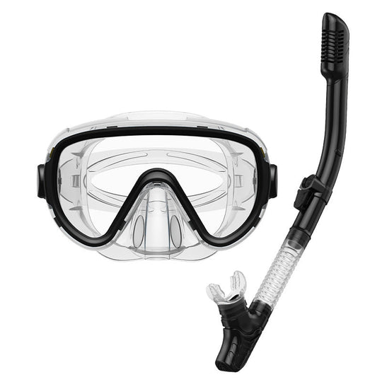 Masque de plongée avec tube respiratoire flexible et vision claire 2