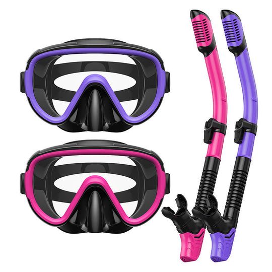 Masque de plongée avec tube respiratoire flexible et vision claire 8